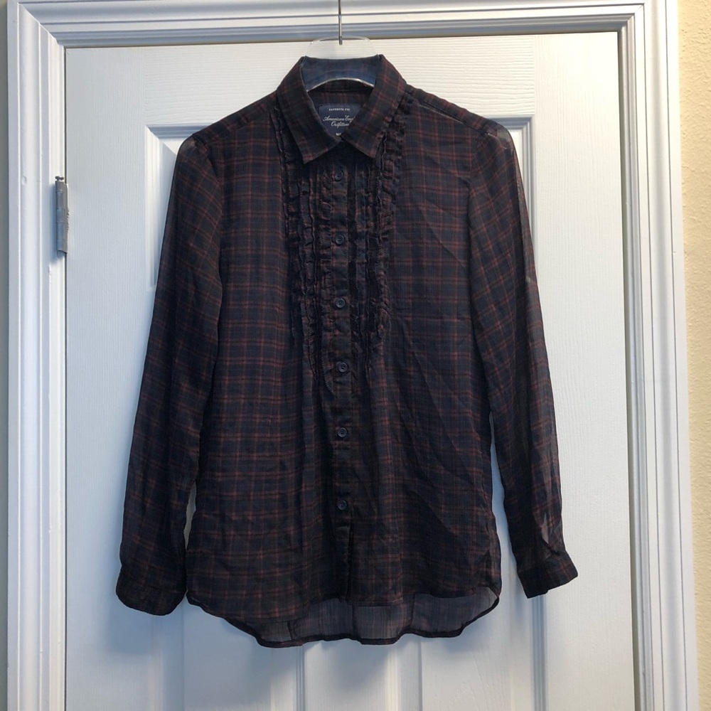 American Eagle Outfitters | Sheer Plaid | Size M